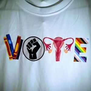 Graphic "VOTE" Short Sleeve Tee - White